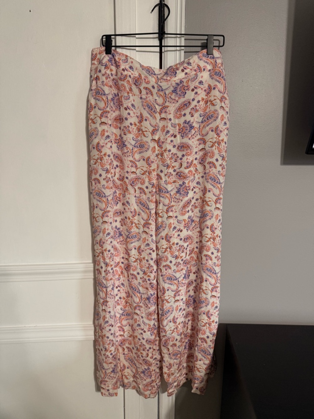 Jessica Simpson Cream Paisley Maxi Skirt with Pink & Blue Accents